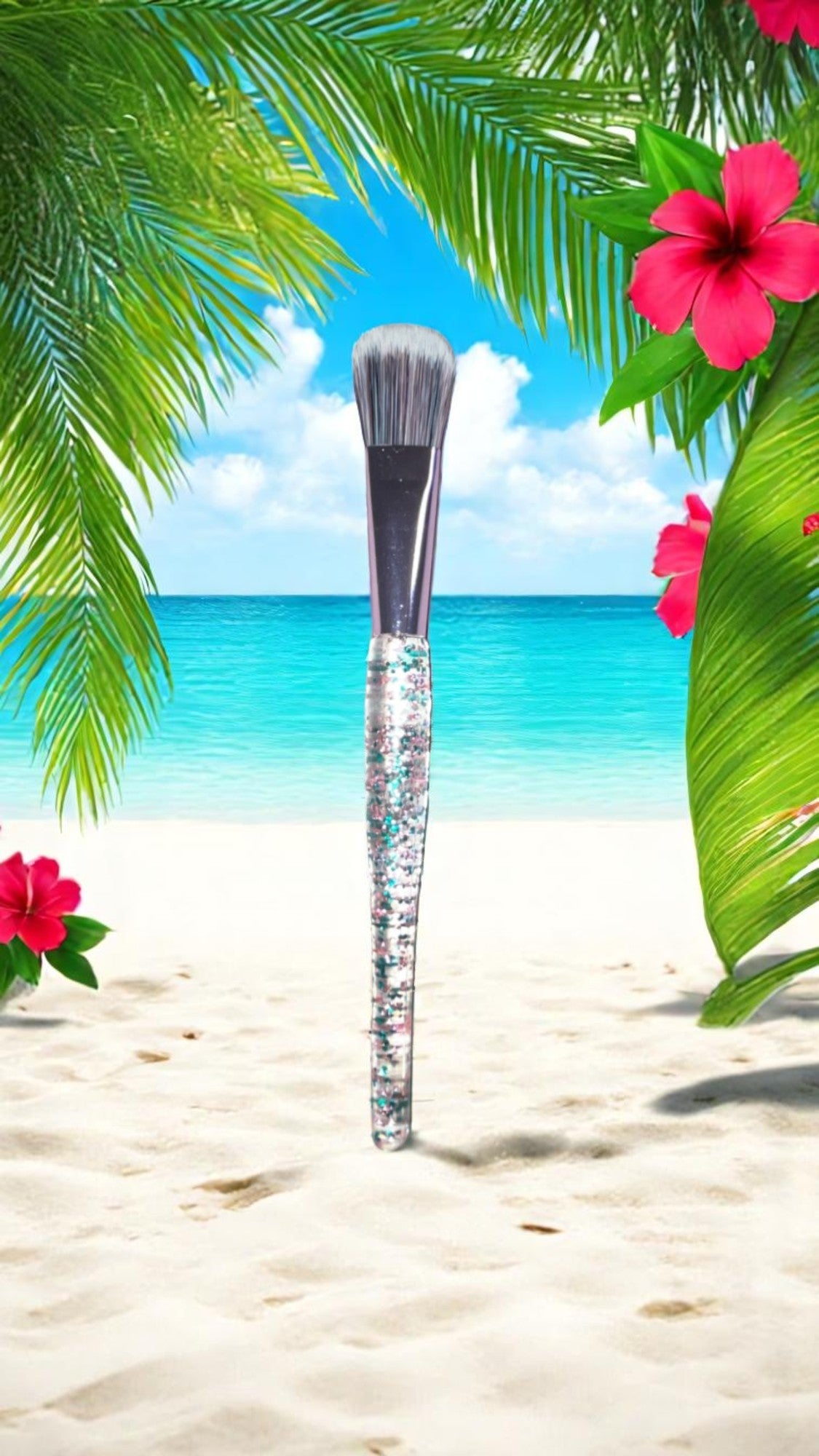 Pinceau de maquillage à paillette pour fond de teint – Brillance & Précision