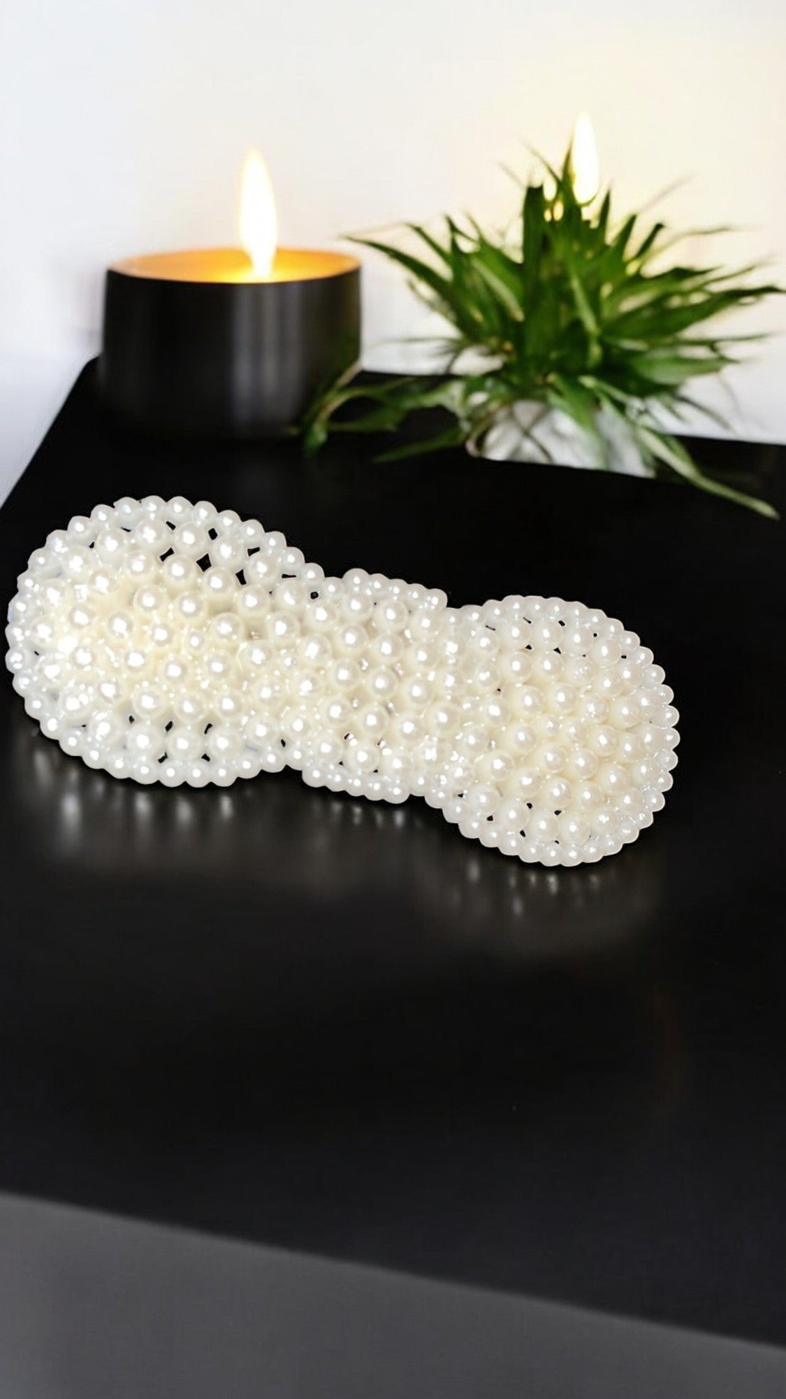 Pince à cheveux perlé blanche - Accessoire élégant